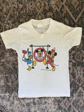 Vintage 70s 80s Walt Disney Mickey Donald tshirt kids size 2-3
